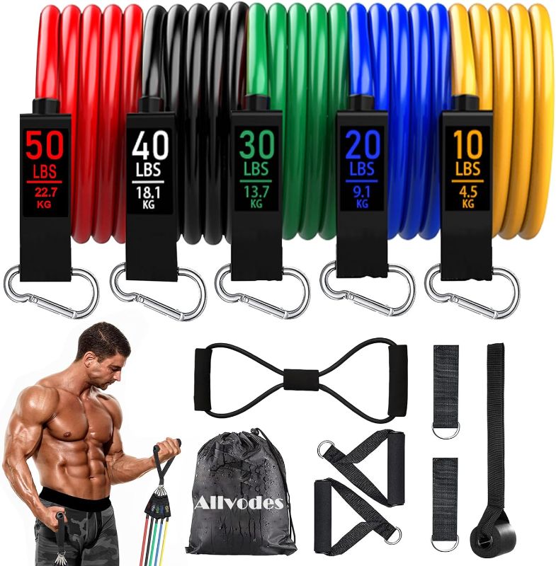 Photo 1 of Resistance Bands, Resistance Band Set, Workout Bands, Exercise Bands for Men and Women, Exercise Bands with Door Anchor, Handles
