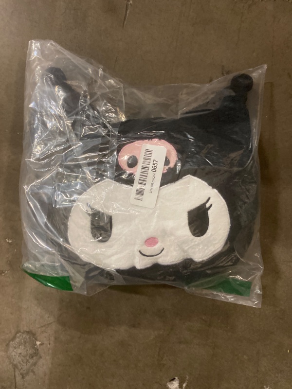 Photo 2 of Sanrio Original Sanrio Puroland Kuromi Mini Cushion Pillow 11.81 x 3.93 x 9.64 Inches Japan Import with Kanji Love Sticker Original Package
