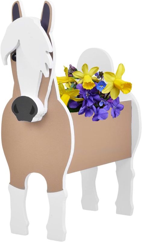 Photo 1 of LIBOOI Animals Planter Plant Pot, Animals Shape Plant Container Holder, Animals Flower Pots for Indoor Outdoor Garden Decor (Horse)
