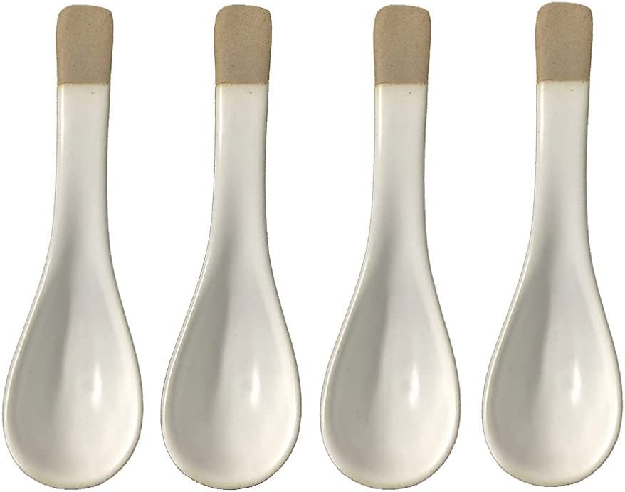 Photo 1 of 123Arts 4pcs Ceramic Japanese Retro Soup Spoons Dessert Spoons
