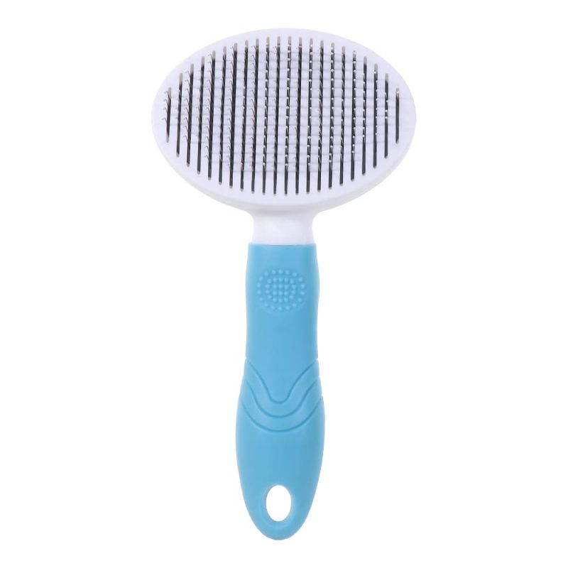 Photo 1 of HomeSoGood Self Cleaning Improves Circulation Pet Hair Comb Removes Undercoat Tangled Hair Massages Grooming Slicker(blue)
