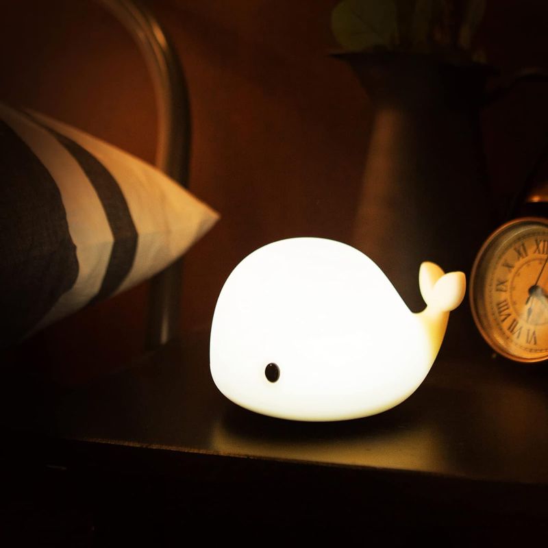 Photo 1 of Cute Whale Night Light for Kids,Kawaii Baby with 7 LED Colors Changing,Tap Control Nursery Squishy Lamp,USB Rechargeable,Birthday Gifts Baby,Girls,Boys,Toddler,Children-OURRY
