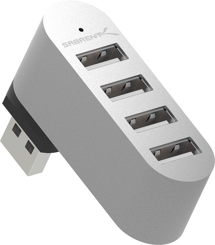 Photo 1 of SABRENT Premium 4 Port Aluminum Mini USB 2.0 Hub [90°/180° Degree Rotatable] (HB-UMMC)

