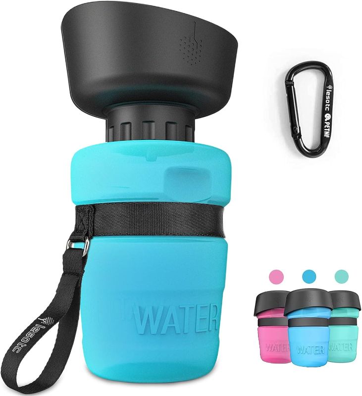 Photo 1 of lesotc Upgraded Dog Water Bottle Foldable,Portable Dog Water Dispenser,Leak Proof Pet Water Bottle for Dogs,Dog Travel Water Bottle for Outdoor Walking,Hiking,Travel,BPA Free,Lightweight
