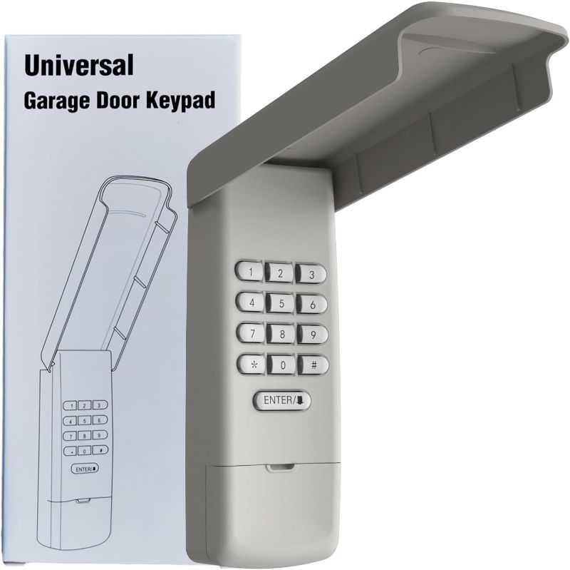 Photo 1 of Universal Garage Door Opener Keypad Remote Wireless Keyless Keypad Compatible with Genie LiftMaster Chamberlain Craftsman Linear Overhead Door Wayne Dalton Opener has Learn Button or Dip Switch
