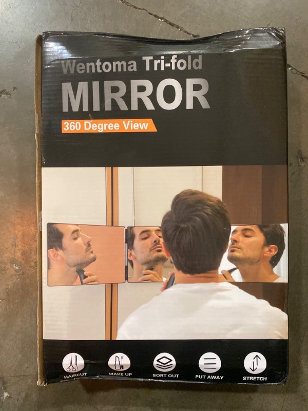 Photo 2 of 2023 New 3 Way Mirror for Hair Cutting, 360 Mirror for Self Hair Cutting,Barber Mirrors for Men Women,Trifold Mirror to See Back of Head,Height Adjustable Telescoping Hook
