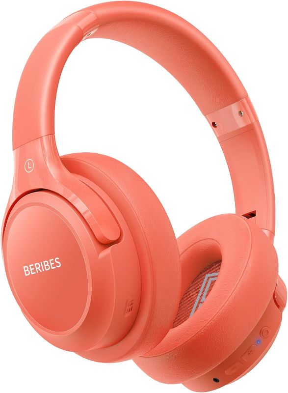 Photo 1 of Bluetooth Headphones Over Ear,BERIBES 65H Playtime and 6 EQ Music Modes Wireless Headset with Microphone,HiFi Stereo Foldable Lightweight, Deep Bass for Home Office Outdoors Etc(Red)
