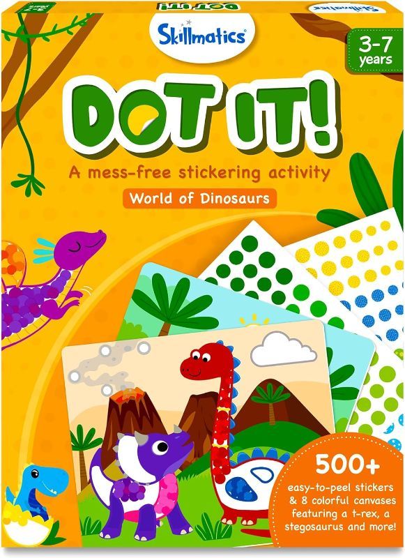 Photo 1 of Skillmatics Art Activity - Dot It Dinosaurs, No Mess Sticker Art for Kids, Craft Kits, DIY Activity, Gifts for Boys & Girls Ages 3, 4, 5, 6, 7, Stocking Stuffers, Travel Toys for Toddlers
