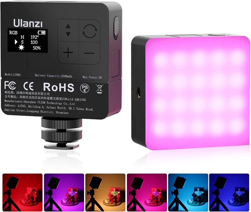 Photo 1 of ULANZI VL49 Pro RGB Video Light, Mini Rechargeable LED Camera 360° Full Color Portable,2500-9000K Dimmable LED Panel Lamp w LCD Display,Photography Lighting Support Magnetic Attraction
