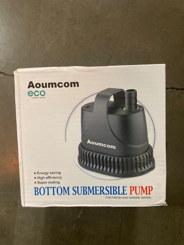 Photo 2 of Aoumcom 200GPH Submersible Water Pump, 10W Water Fountain Pump, Aquarium Pump, 750L/H Water Pump with 7ft Power Cord for Garden Fountain, Water Table, Waterfall, Fish Tank, Pond, Hydroponics
