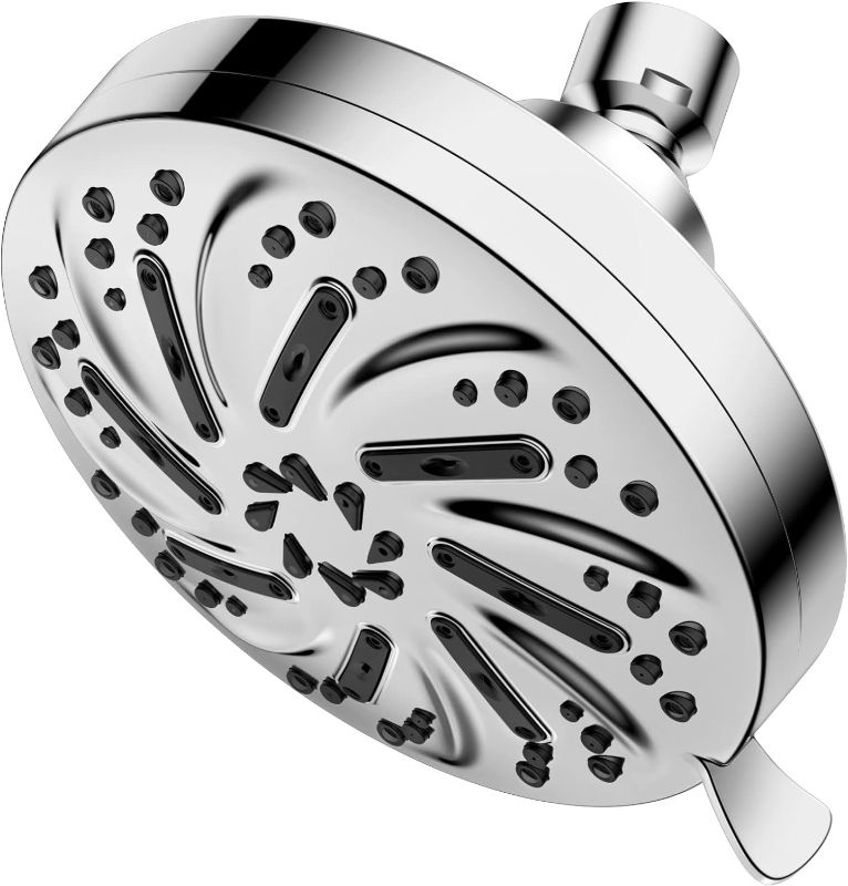 Photo 1 of AquaPop High Pressure Rain Shower Head - 5'' 8 Modes Chrome Fixed Increase Water Pressure Boosting Wide Showerhead Even at Low Flow&Pressure, Flow Adjustable 1.75&1.8 GPM or 2.5 GPM (DP2023-01)
