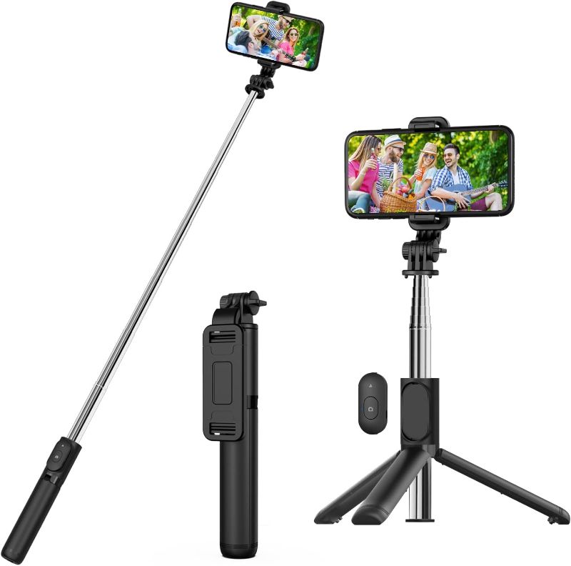 Photo 1 of Selfie Stick, Extendable Selfie Stick Tripod with Wireless Remote and Tripod Stand, Portable, Lightweight, Compatible with iPhone 14 13 12 Pro Xs Max Xr X 8Plus 7, Samsung Smartphone and More

