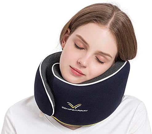 Photo 1 of Glowa Travel Pillow, Neck Pillow for Airplane and Car. Upgrade in 2023,Wider Adjustable Range. Enhanced Front Support Effect.(Navy Blue)
