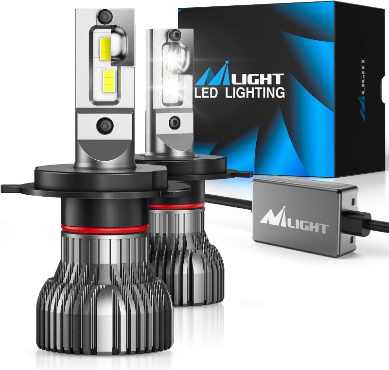 Photo 1 of Nilight H4 LED Bulbs, 14000lm H4/Hb2/9003 Hi/Lo Beam LED Bulb 6500k H4 LED Bulb Cool White IP67
