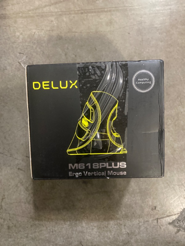 Photo 2 of DeLUX Ergonomic Mouse, Wired Large RGB Vertical Mouse with 6 Buttons, 4000DPI,Removable Wrist Rest for Carpal Tunnel(M618Plus RGB-Wired)
