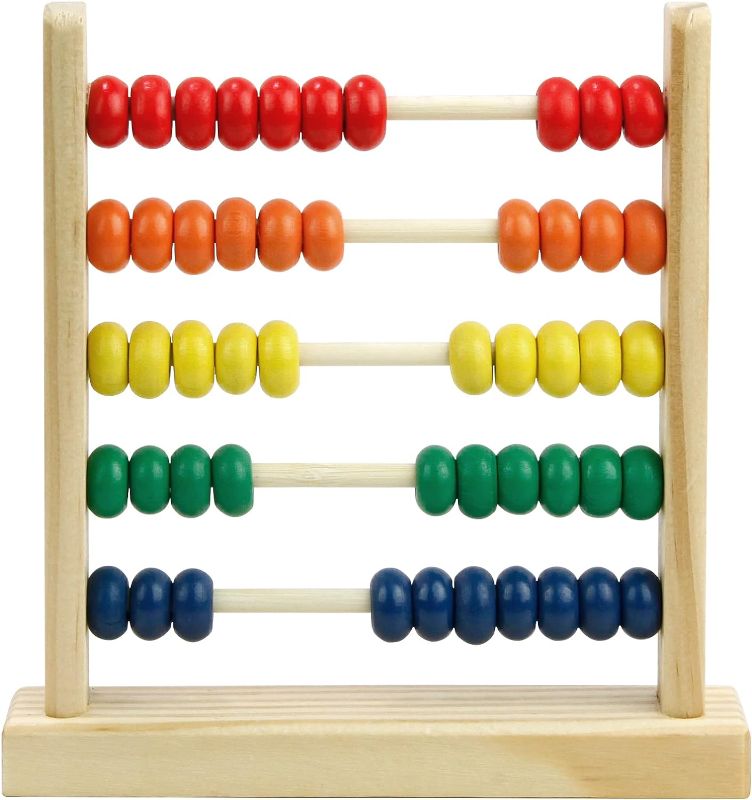 Photo 1 of Sealive Wooden Abacus for Kids Math - 50 Beads Counting Toy, Multi-Color Counters for Kids 3-5, Counting Toys for Preschool Learning & Development, Develops Coordination, Motor Skills
