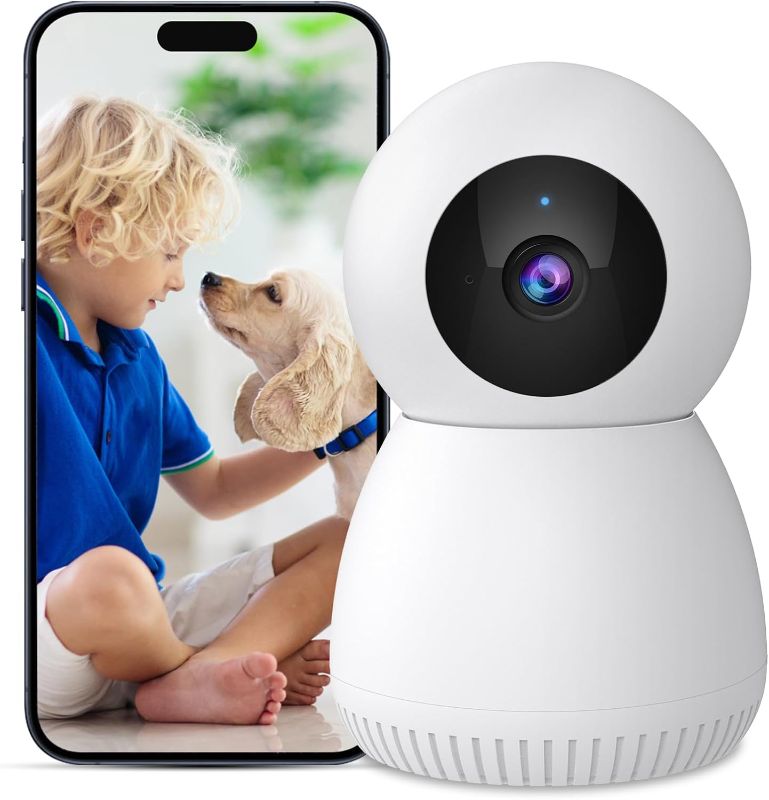 Photo 1 of NoahTec Indoor Camera, 1080P 2.4GHz Pet Camera Baby Monitor, 360° Cameras for Home Security Indoor, Dog Camera 24/7 Motion Detection, 2-Way Call, IR Night Vision,Siren Alarm, Works with Alexa
