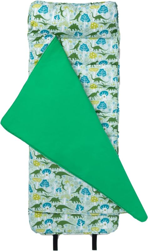 Photo 1 of Wildkin Original Nap Mat with Reusable Pillow for Boys & Girls, Perfect for Elementary Daycare Sleepovers, Features Hook & Loop Fastener, Cotton Blend Materials Nap Mat for Kids (Dinomite Dinosaurs)
