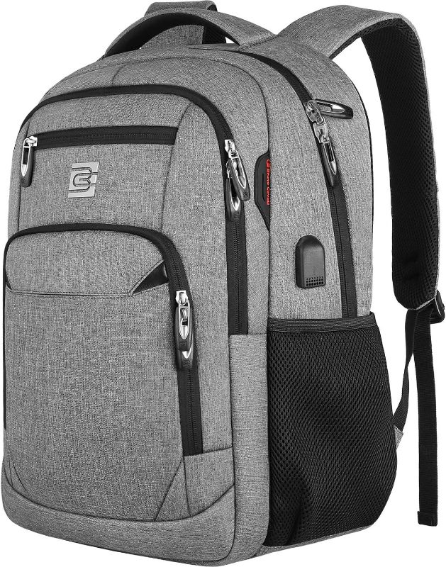 Photo 1 of Laptop Backpack,Business Travel Anti Theft Slim Durable Laptops Backpack with USB Charging Port,Water Resistant College Computer Bag for Women & Men Fits 15.6 Inch Laptop and Notebook - Grey
