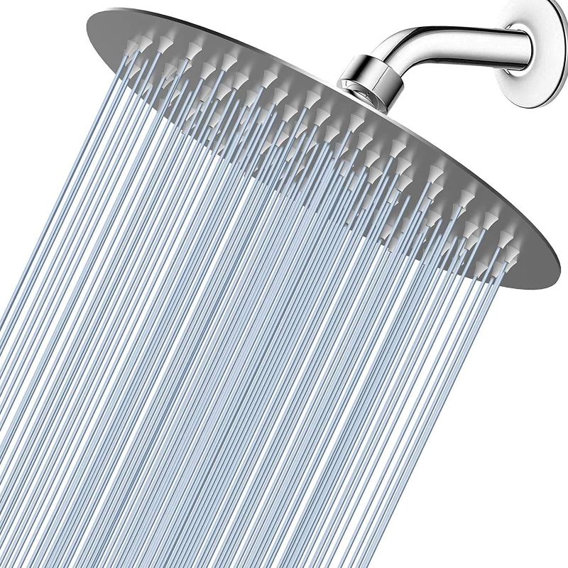 Photo 1 of Voolan Rain Shower Head, High Pressure High Flow Stainless Steel Rainfall Shower Head, Ultra-Thin Design-Pressure Boosting, Experience a SPA Shower (8 Inch, Brushed Nickel)
