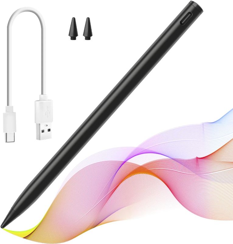 Photo 1 of Stylus Pen Compatible for iPad (2018 and Later) ,Palm Rejection, Compatible with iPad Pro 11&12.9 Inch,iPad Air (3rd/4th/5th),iPad Mini(5/6th),iPad(6/7/8/9th),Tilting Detection (Black)
