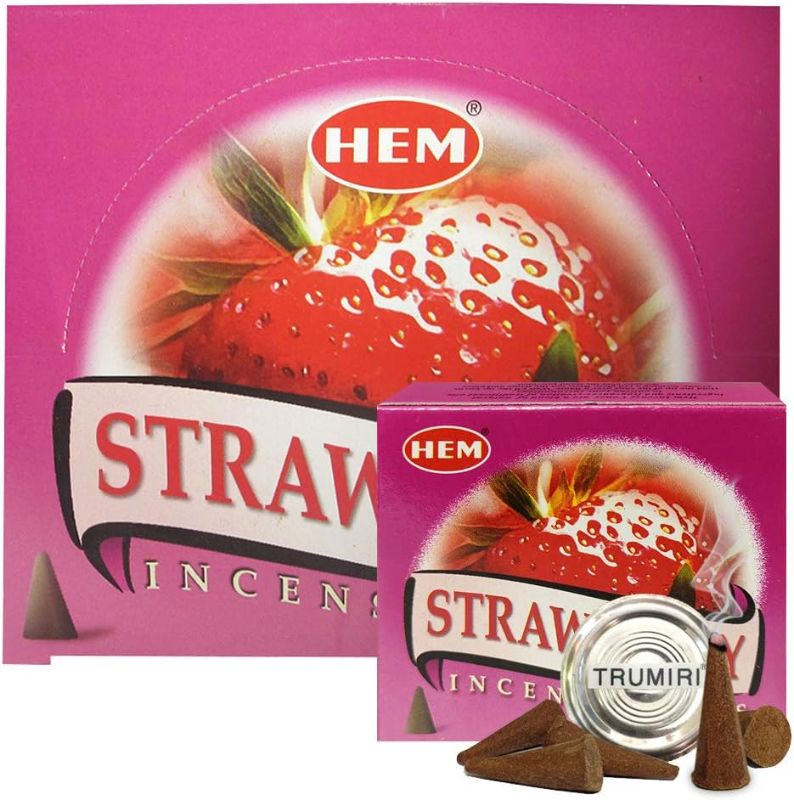 Photo 1 of Strawberry Incense Cones And Cone Incense Burner Bundle Insence Insense Hem Incense
