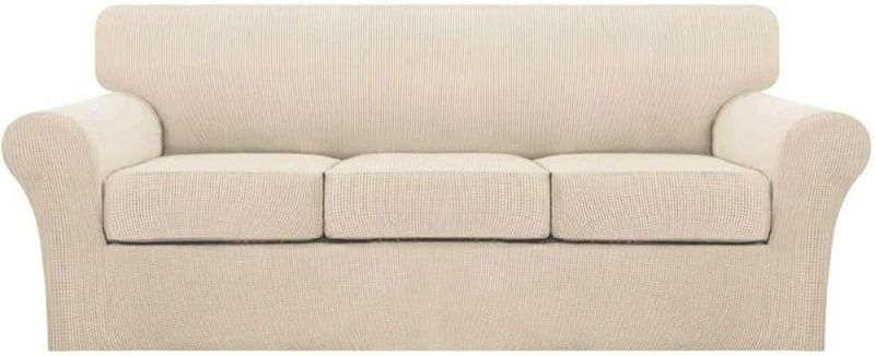 Photo 1 of Turquoize 4 Piece Sofa Covers for 3 Cushion Couch Slipcover Soft Cover Dogs-Washable Furniture with Individual Covers,Feature Jacquard Fabric(3 Sofa, Biscotti Beige)
