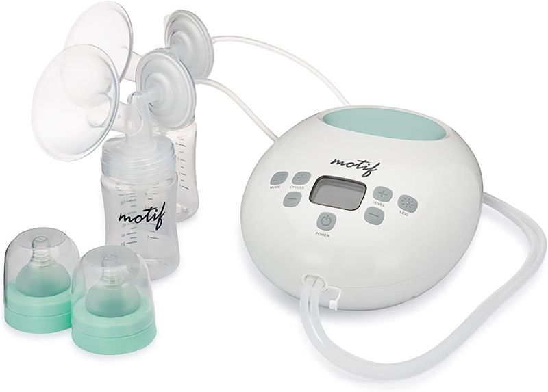 Photo 1 of Motif Medical Luna Double Electric Breast Pump - Easy to Use, Quiet Motor, Built-in LED Night Light - Outlet Required
