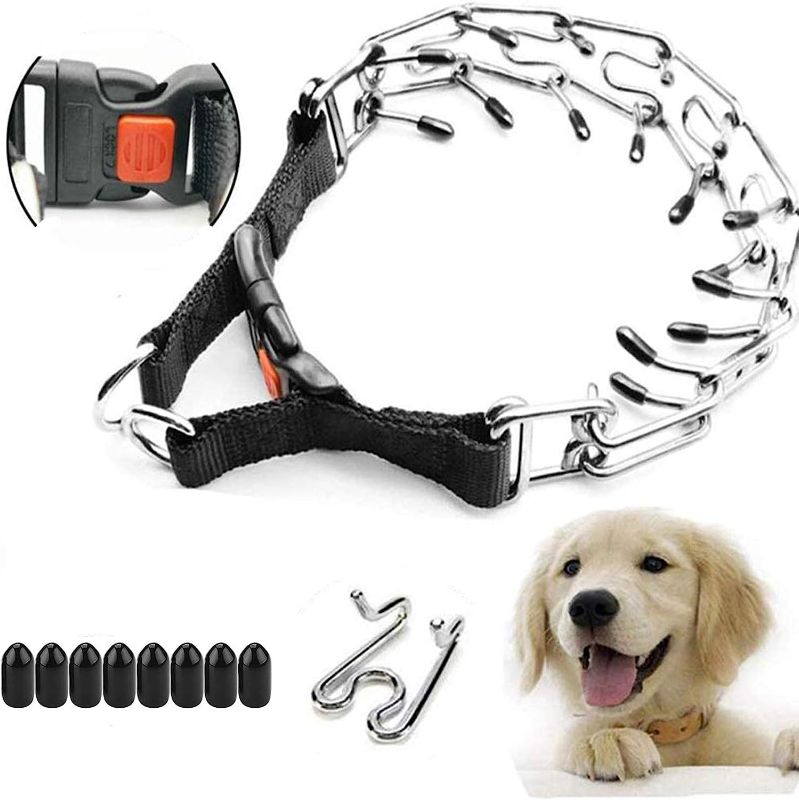Photo 1 of Supet Dog Prong Collar, Adjustable Dog Pinch Training Collar with Quick Release Buckle for Small Medium Large Dogs(Packed with One Extra Links)

