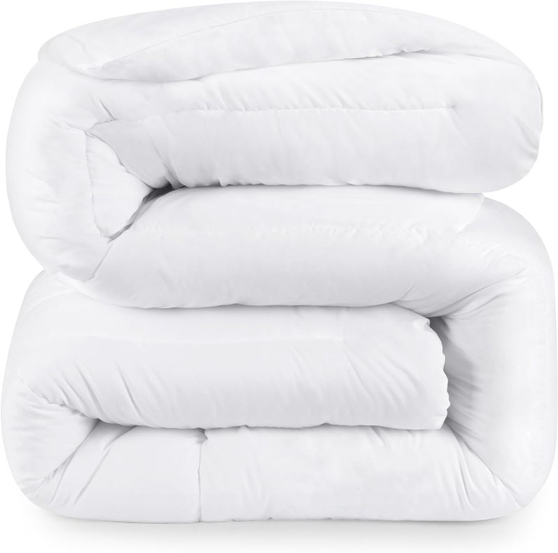 Photo 1 of  oeko-tex Bedding Comforter – All Season Comforter Full Size – White Comforter Full - Plush Siliconized Fiberfill - Box Stitched
