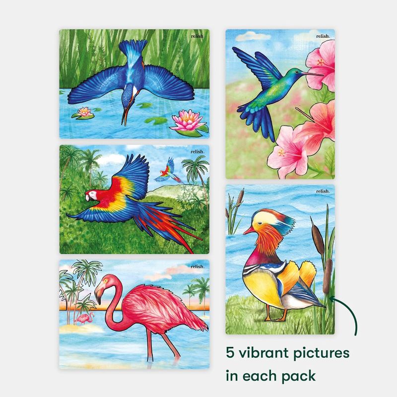 Photo 3 of Relish Magnificent Birds Aquapaints - Pack of 5 Reusable Water Painting Activities, Products