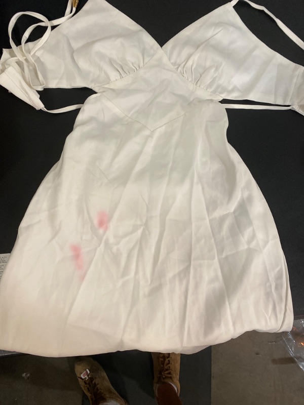 Photo 1 of WHITE SHORT DRESS, pink marking on front left size sm.. Mr n Miss sign.. Korres HYDRA-BIOME Probiotic Superdose Face Mask with Real Greek Yoghurt 3.38 fl oz