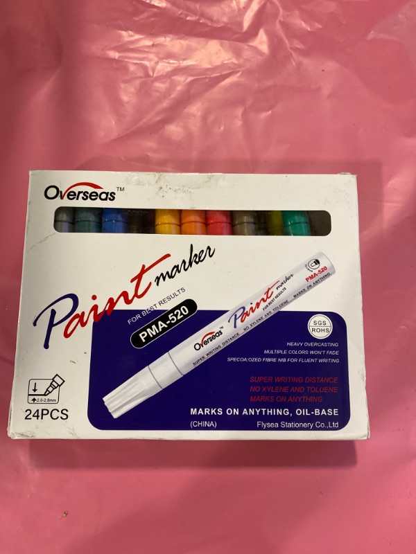 Photo 1 of Paint Marker Pens - 24 Colors Permanent Oil Based Paint Markers,Medium Tip,Quick Dry and Waterproof Assorted Color Marker for Metal,Wood,Fabric,Plastic,Rock Painting,Stone,Mugs,Canvas,Glass,Art Craft
