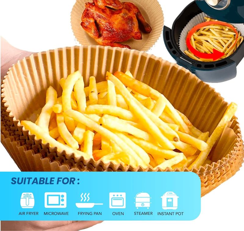 Photo 5 of Air Fryer Paper Liners Disposable: 50PCS, Round,..  5-in-1 Computer Keyboard Cleaner Brush Kit,.. 15 Inches Food Flipper - Stainless Steel BBQ Meat Turner Hook with Wooden Handle for Grilling  