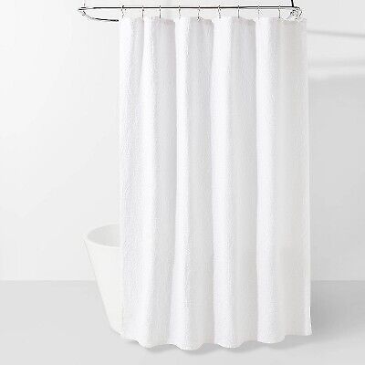 Photo 2 of Solid Vinyl Mildew Resistant Waterproof Bathroom Shower Curtain , WATER