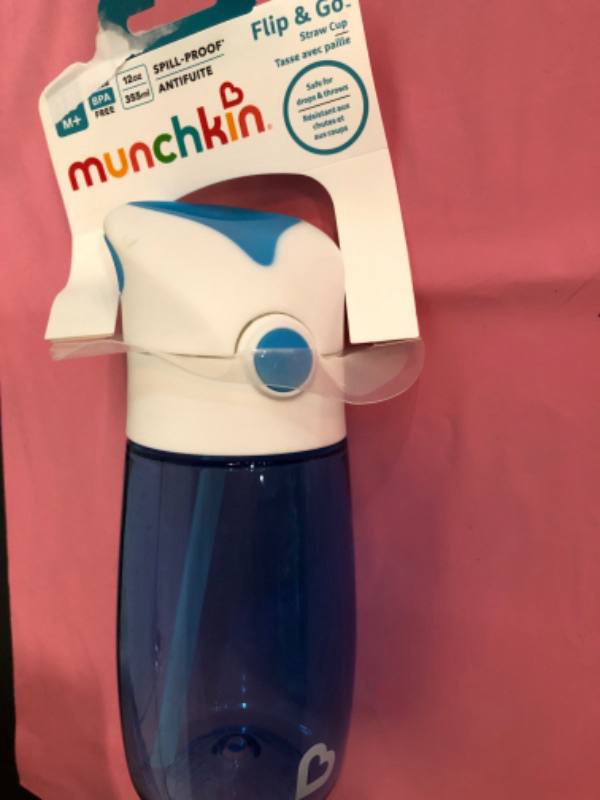 Photo 1 of Munchkin Flip and Go Tritan Straw Cup 12 Ounce Blue, 