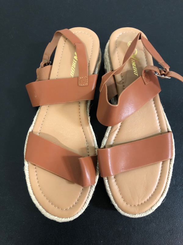 Photo 1 of Women's Roman Style Flat Sandals, Open Round Toe Buckle Strap Shoes, Casual Beach Sandals..