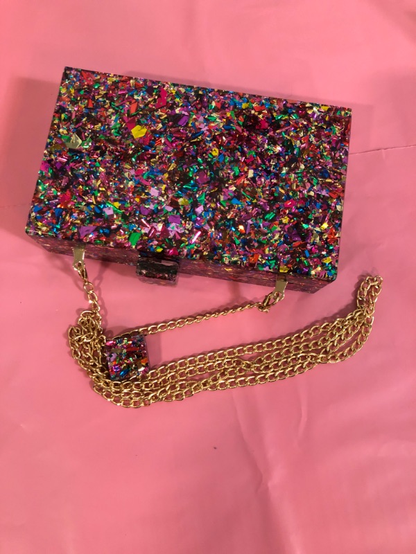 Photo 1 of TTXH+L Evening Bag Wallet Multi-Color Sequin Evening Bag Women Bridal Party Prom Wedding Clutch Purse Acrylic Handbag (Color : multi, Size : Small) New Years
