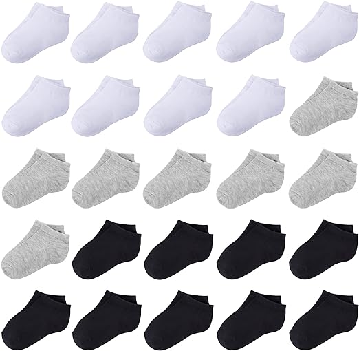 Photo 1 of Duufin 25 Pairs Toddler Ankle Socks Low Cut Kids Half Cushion Socks Low Rise Ankle Socks for Boys and Girls