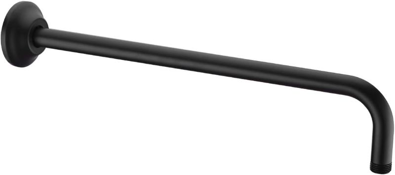 Photo 1 of BESTILL 16 Inch L-Shaped Shower Head Extension Arm, Shower Arm and Flange Included, Matte Black