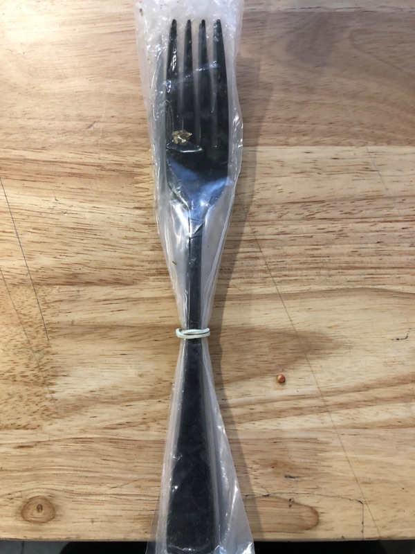 Photo 2 of Matte Black Stainless Steel Dinner Forks with Round Edge, Set of 4 (Matte Black Dinner Fork, 4-Piece)