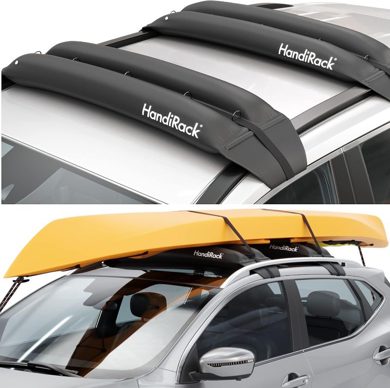 Photo 1 of HandiRack Universal Inflatable Roof Rack – Pack of 2, Black – Tie-Downs and Bow and Stern Lines Included – Carries Kayaks, Canoes, Snowboards and SUPs