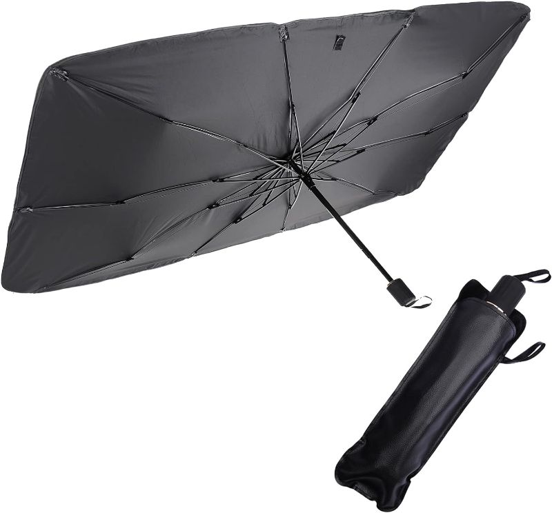 Photo 1 of Foldable Car Windshield Umbrellas, Car Windshield Sun Shade Umbrella for Front Windows, Suitable for Windshields of Various Car Models (Large)