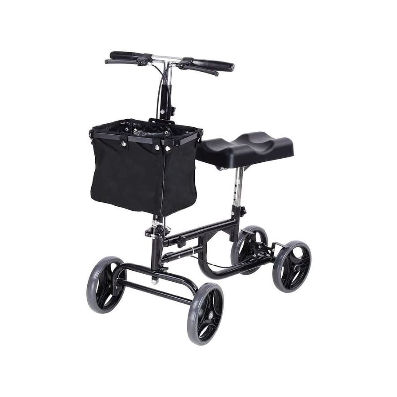 Photo 1 of Steerable Knee Walker Scooter Foldable with Basket Adjusted Height Walking Aid Contoured Knee Platform 295LBS Capacity Rear on-Wheel Brakes