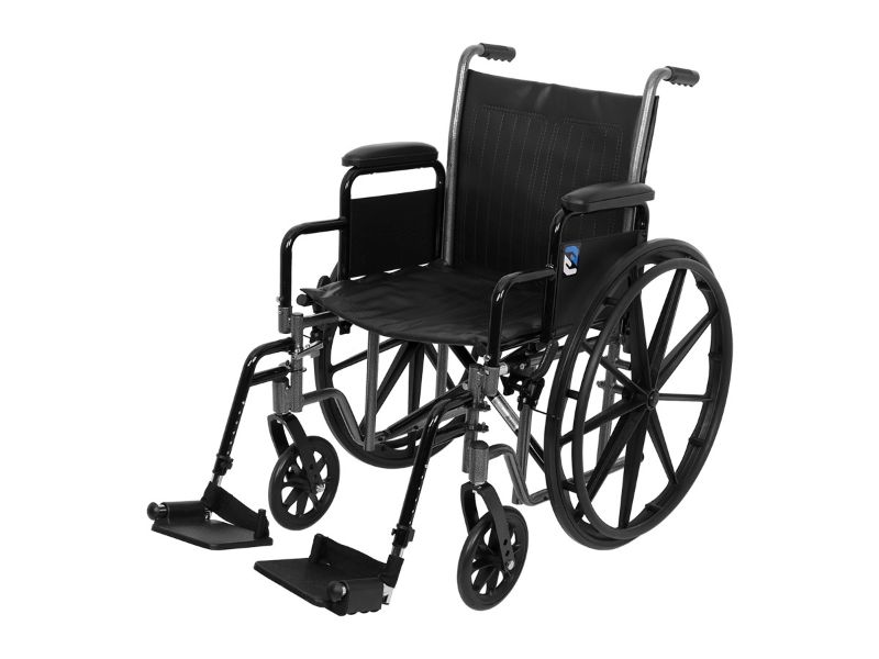 Photo 1 of  Folding Wheelchair with Adjustable Footrest Mesh Seat 