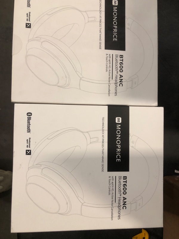 Photo 5 of Monoprice BT-600ANC Over Ear Headphones - Bluetooth 5, Active Noise Cancelling (ANC) Qualcomm aptX HD Audio, AAC, Touch Controls, Ambient Mode, 40 Hour Playtime, Carrying Case, Multi-Pairing