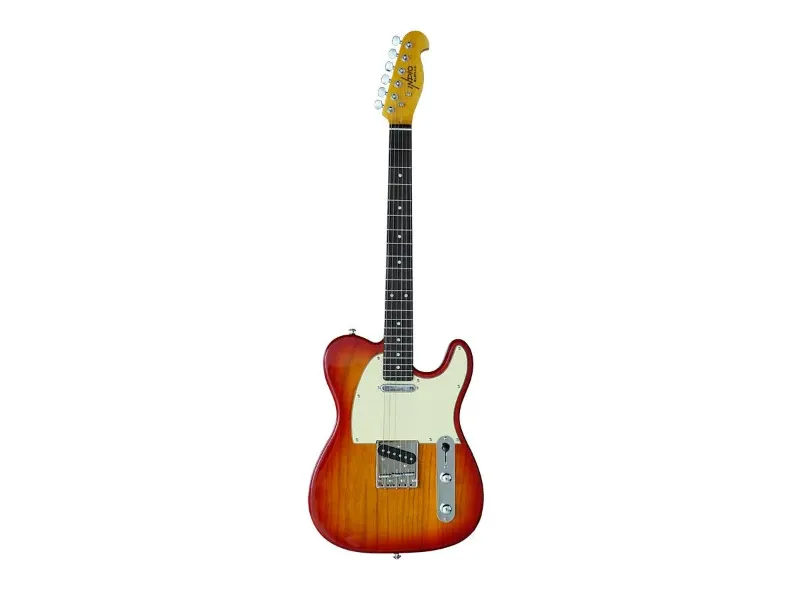 Photo 1 of Indio by Monoprice Retro DLX Plus Solid Ash Electric Guitar with Gig Bag, Cherry Red Burst