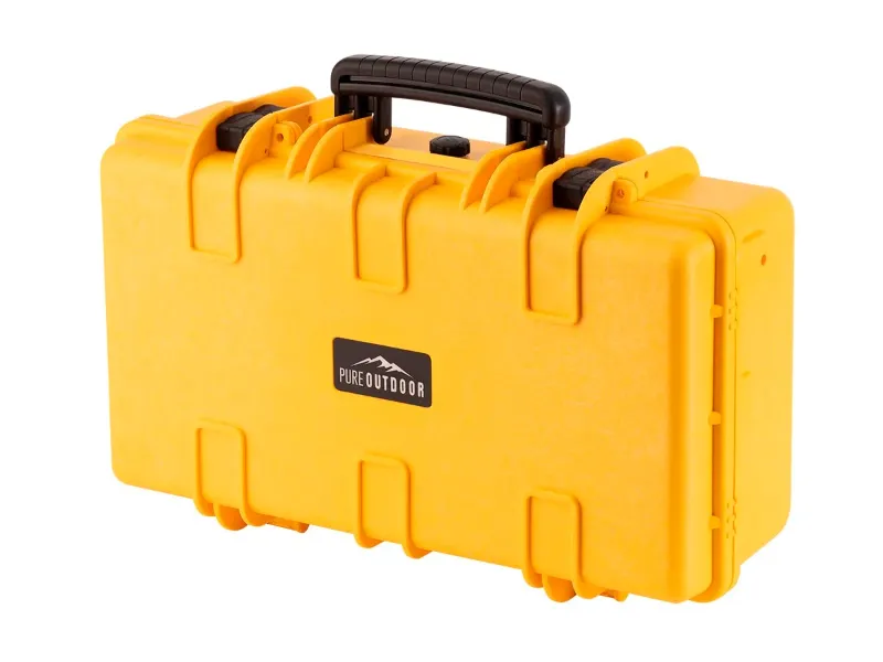Photo 1 of Pure Outdoor by Monoprice Weatherproof Hard Case with Customizable Foam, 22 x 14 x 8 in, Yellow