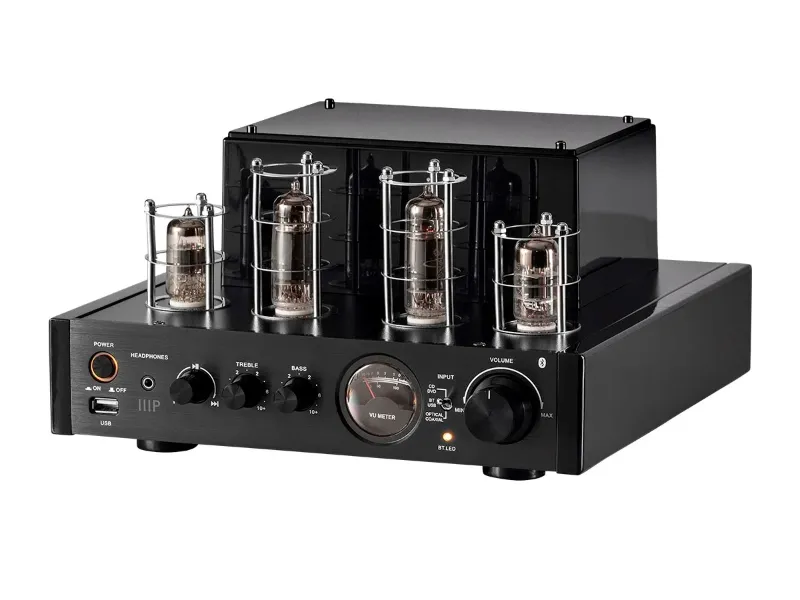 Photo 1 of Monoprice 25 Watt Stereo Hybrid Tube Amplifier with Bluetooth, Optical, Coaxial, and USB Inputs, and Subwoofer Out