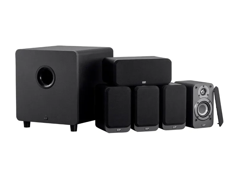 Photo 1 of Monoprice HT-35 Premium 5.1-Channel Home Theater System with Powered Subwoofer, Charcoal